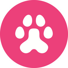 Paw Print Multicolor Circle Glyph Inverted Icon