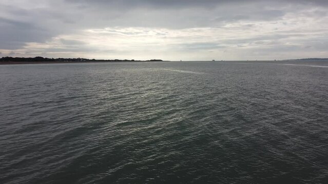 Aerial video of Stokes Bay in Gosport, Hampshire, UK