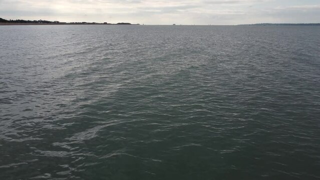 Aerial video of Stokes Bay in Gosport, Hampshire, UK