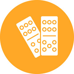Domino Multicolor Circle Glyph Inverted Icon