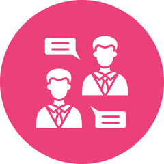 Chatting Multicolor Circle Glyph Inverted Icon