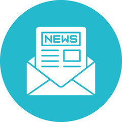 Newsletter Multicolor Circle Glyph Inverted Icon