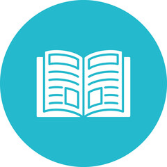 Magazine Multicolor Circle Glyph Inverted Icon