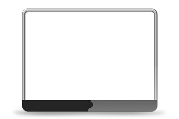 Premium tablet in trendy thin frame design, iPad Pro Mockup, black tablet computer horizontal mockup, vector illustration