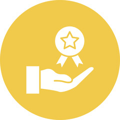 Award Multicolor Circle Glyph Inverted Icon