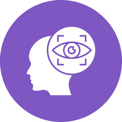 Vision Multicolor Circle Glyph Inverted Icon