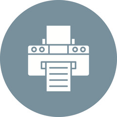 Printer Multicolor Circle Glyph Inverted Icon