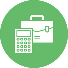 Accounting Multicolor Circle Glyph Inverted Icon