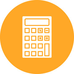 Calculator Multicolor Circle Glyph Inverted Icon