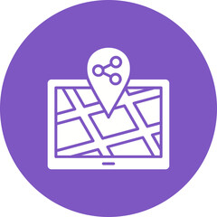 Share Location Multicolor Circle Glyph Inverted Icon