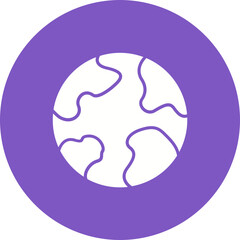 Earth Multicolor Circle Glyph Inverted Icon