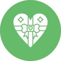 Gift Multicolor Circle Glyph Inverted Icon