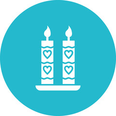 Candle Multicolor Circle Glyph Inverted Icon