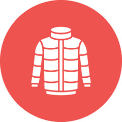 Winter Jacket Multicolor Circle Glyph Inverted Icon