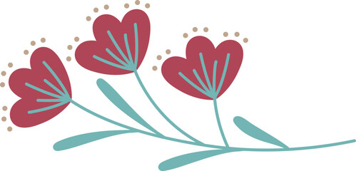 Nordic Flower Grass Minimal Ornament