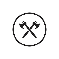 Vintage axe logo icon, isolated on white background