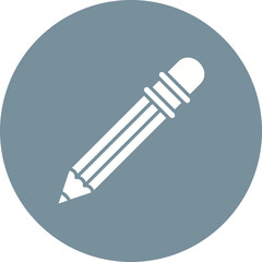 Pencil Multicolor Circle Glyph Inverted Icon