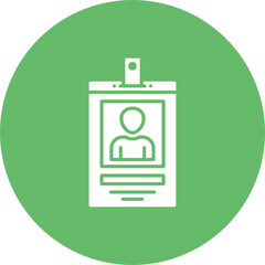 Id Card Multicolor Circle Glyph Inverted Icon
