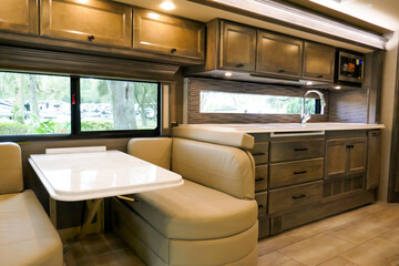 RV Motorhome kitchen dining area