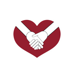 Love heart and handshake - Consent, deal and treaty between partner, significant other and lover - consensual sex agreement. 