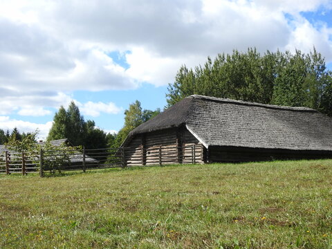 old wooden barn in belarus