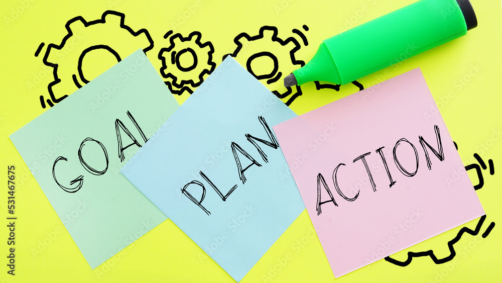 Poster goal plan action is shown using the text