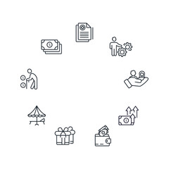 employee benefits icons set . employee benefits pack symbol vector elements for infographic web