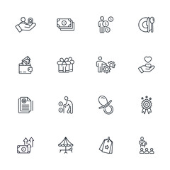 employee benefits icons set . employee benefits pack symbol vector elements for infographic web