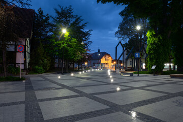 2022-06-02 evening streets in the historical part of the city ustka, poland