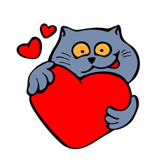 cat with heart