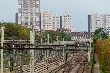 Pont, train, ville, Choisy le Roi, Val de Marne, 94, France