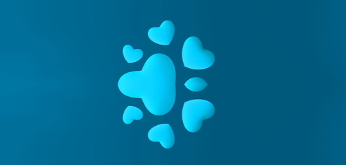 blue background with hearts