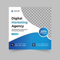 Digital marketing agency social media post template design for ads