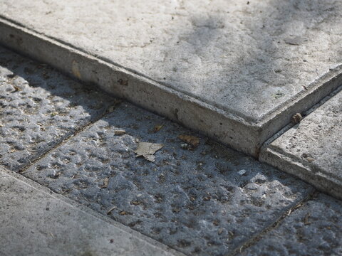 risk sidewalk tiles. Potholes, insecurity and risk