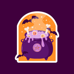 Vector Halloween stickers holiday decorative. Autumn design