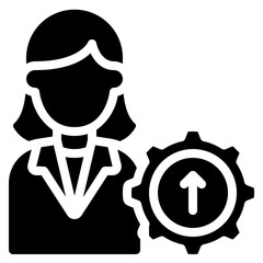 Business Woman Skill Increase Icon