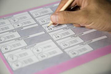 Italian election sheet vote sample
