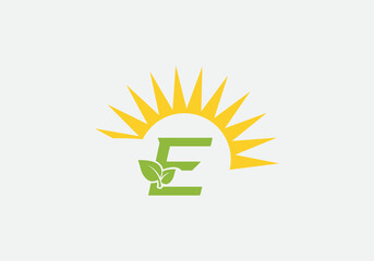 Eco solar energy logo design vector download