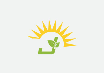 Eco solar energy logo design vector download