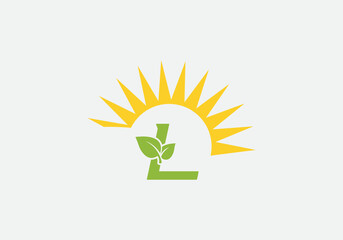 Eco solar energy logo design vector download