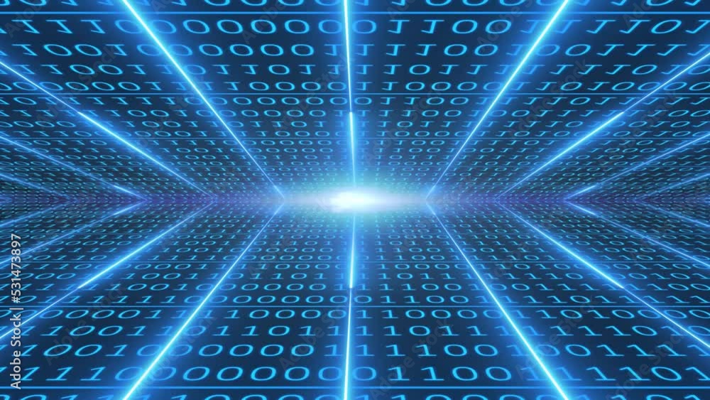 Poster Binary Code Number Random Digital Technology Background - endless loop