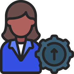 Business Woman Skill Increase Icon