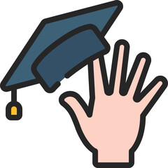 Throw Graduation Cap Icon