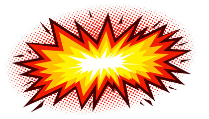 Explosion in manga and anime style.