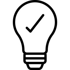 Tick Light Bulb Icon