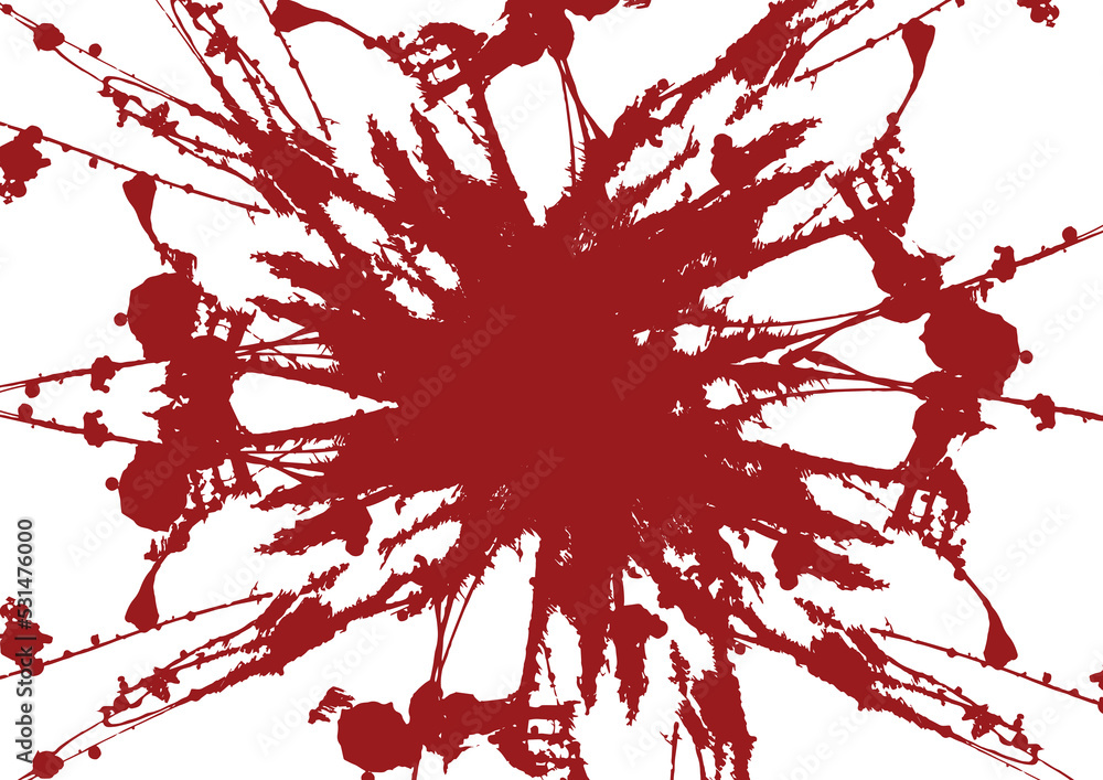 Poster abstract vector ink splatter red on white color background. illustration vector design background.