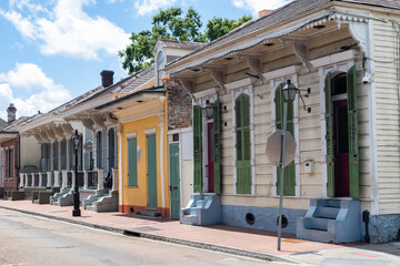 Row of Colorful Old Homes in the French Quarter of New Orleans