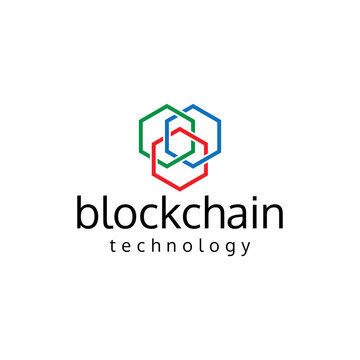 modern block chain technology logo design