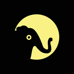 Black circle elephant logo design 