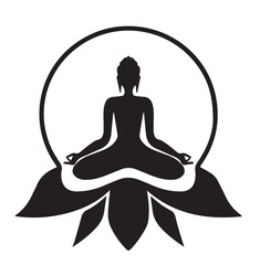 Seated Buddha meditating a white background